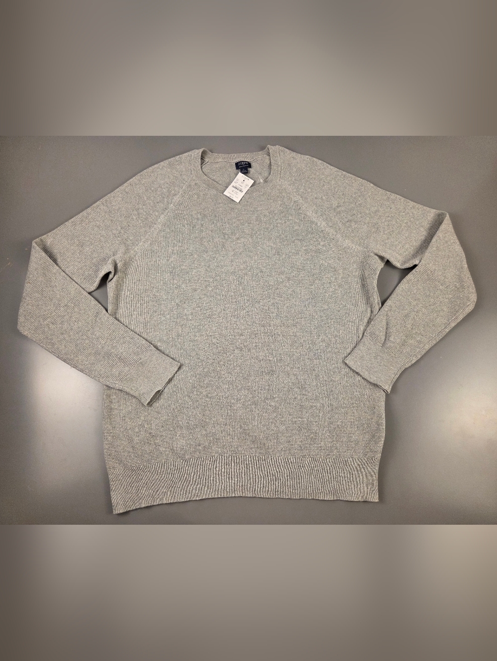 NWT J. Crew Men’s Cotton seed-stitch crewneck sweater Large GRAY